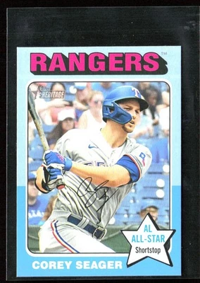 Corey Seager 2024 Topps Heritage Mini Blue /25 #8 Texas Rangers - Image 1 of 3