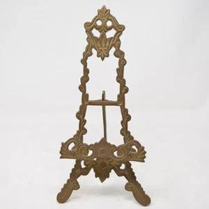 Vintage Brass Easel Plate Picture Book Stand Ornate Floral Victorian India 9.75" - Picture 1 of 10
