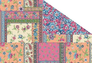 Double Faced Pre-Quilted Floral Tile Fabric Traditions Price per Yard Floral - Picture 1 of 3