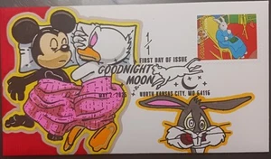 2025 Goodnight Moon First Day Cover~ Hand Drawn Colored 1/1~ Disney/ Bugs Bunny - Picture 1 of 2