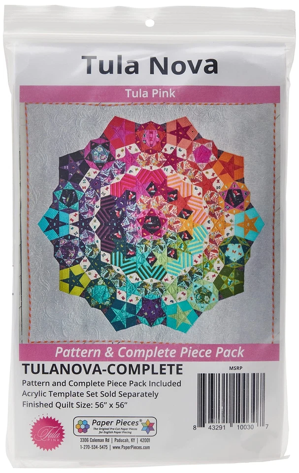 Tula Nova Complete English Paper Piecing Quilt Pattern, Pieces, Acrylic Set - Image 1 of 1