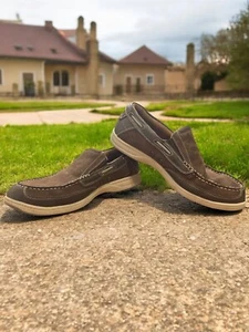 Zapatos sin cordones Florsheim para hombre talla 11 junto al lago marrón nobuck sin usar, en caja, punta mocasín - Imagen 1 de 10