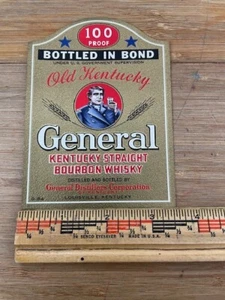 General Kentucky Straight Bourbon Whisky Label - Picture 1 of 1
