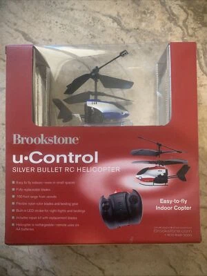 Brookstone u-Control Silver Bullet RC Helicopter In Box - NOT TESTED Sealed - Image 1 of 3