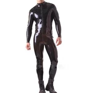 Body tuta da gioco lattice gomma cosplay nero catsuit 0,4 mm S-XXL - Foto 1 di 2