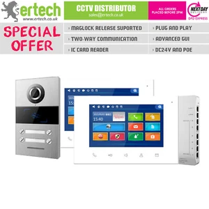 2x Apartment Flat IP Video/Audio Intercom System Kit POE Villa Station Doorbell - Picture 1 of 1