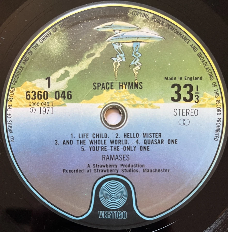 RAMASES~SPACE HYMNS LP (1973) RARE UK PSYCH ROCK VERTIGO KIMBERLEY FROST - Image 1 of 3