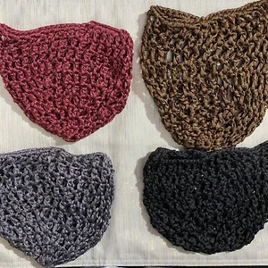 Bun Cover Crochet Snood Hair Net Women Ponytail Holder Ballet Dance Hairnet 4 Pk - Picture 1 of 11