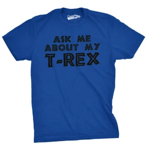 Toddler Ask Me About My Trex T Shirt Funny Cool Dinosaur Flip Humor Tee for Kids - Picture 1 of 18