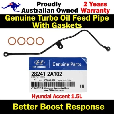 Tubo de alimentación de aceite turbo genuino + juntas para Hyundai Accent 1,5 L Foto 1 de 4