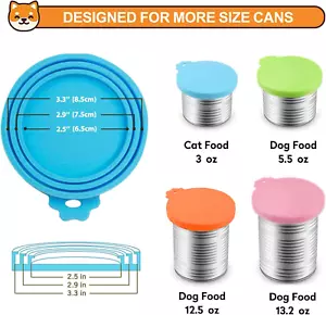 2 Pack Pet Food Cans Lids, Silicone Food Can Covers for Dog and Cat, BPA Free... - Picture 1 of 1