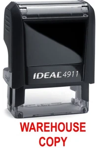 WAREHOUSE COPY Self-inking Rubber Stamp - 1/2" x 1-7/16" Red ink - Picture 1 of 3