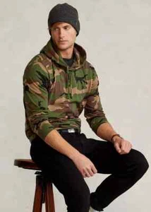 NWT Polo Ralph Lauren $75 Camo Jersey Hooded T-Shirt Green Men's Tall, 4LT - Picture 1 of 4