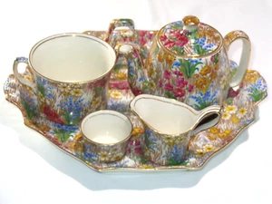 Royal Winton Grimwades Chintz 6 Pc Complete Breakfast Set ~ Marguerite ~ - Picture 1 of 9