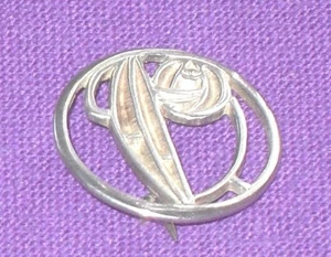VINTAGE 1994 CARRICK RENNIE MACKINTOSH EDINBURGH STERLING SILVER BROOCH - Imagen 1 de 4