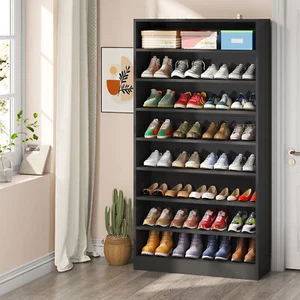 71" Tall Wood Shoe Rack Large Capacity Entryway Closet Shoe Storage Organizer - Picture 1 of 16