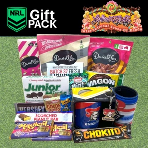 NEWCASTLE KNIGHTS NRL RUGBY LEAGUE TEAM SELECTION GIFT PACK CHOCOLATE LIQUORICE - Picture 1 of 1