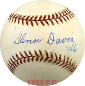 Glenn Davis Signed Autographed NL Baseball Inscribed 46 PSA - Heisman Trophy