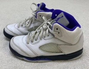 Air Jordan 5 Retro Shoes Boys 2 Youth 440889-141 White Purple 2022 - Picture 1 of 12