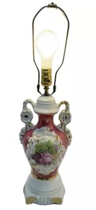 Vintage Ulrich Lamp French Victorian Art Deco Ceramic Urn Red Gold Trim Working - Picture 1 of 7
