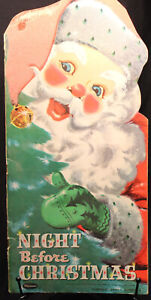 Rare Vintage Whitman 1958 The Night Before Christmas Die Cut Folio Picture Book