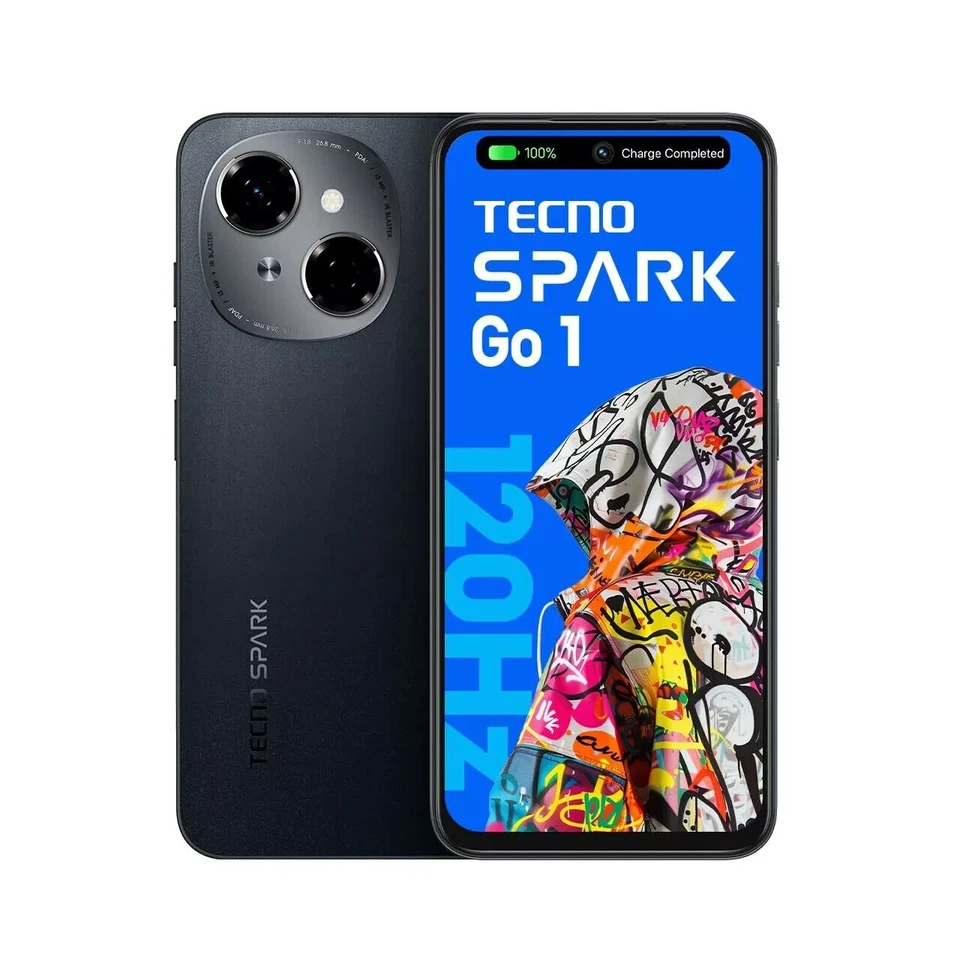 Tecno Spark Go 1 (Startrail Black, 64 GB)  (3 GB RAM) Unisoc T61 Processor - Image 1 of 4