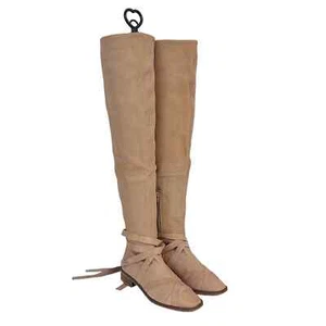 Free People West End Lace Up Over Knee Boot Beige Blush $398 Size 39 New - Bild 1 von 1