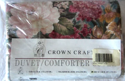 Crown Crafts KING Duvet Comforter Cover  Floral Traditional 101"x86" Made in USA - Image 1 of 4