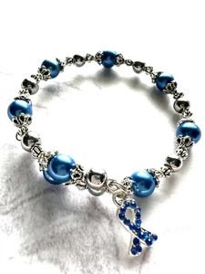 Hope Awareness Memory Wire Bracelets Fits Wrist Sizes 6-3/4 to 7.0 Inches - Picture 1 of 11