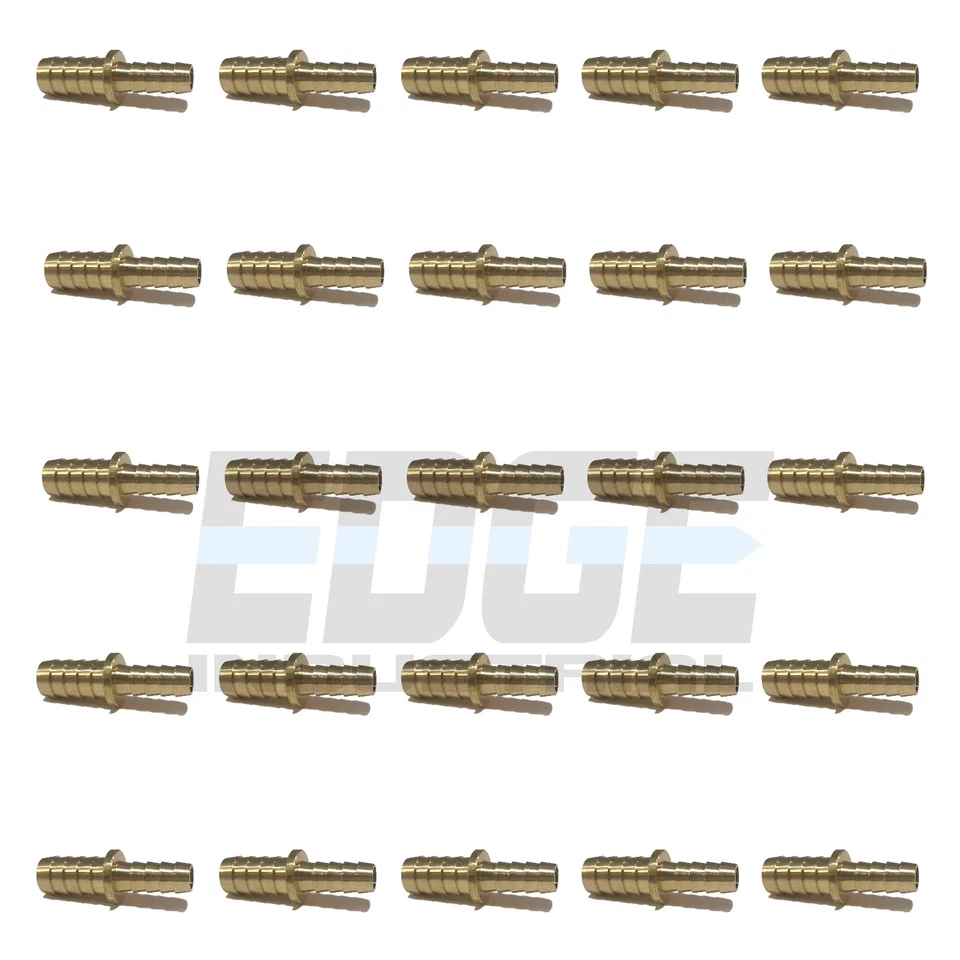 25 Pack 1/2 X 3/8 Hose Barb Mendor Union Splicer Brass Pipe Fitting WOG Fuel Air