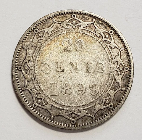 1899 20c Canada/Newfoundland Silver Twenty Cents - .1382 ASW - KM4 - SKU-F6883 Cover