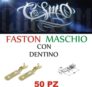 Faston Maschio 6,3 con dentino di ritenuta 6,3 per cavo 1,0-2,5 50 Pz CAPOCORDA - Foto 1 di 3