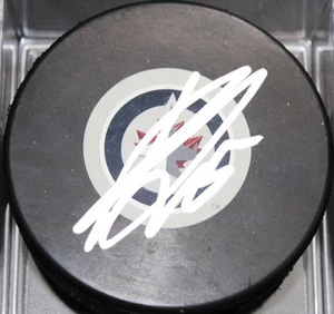 ONDREJ PAVELEC SIGNED WINNIPEG JETS HOCKEY PUCK W/CASE COA - Picture 1 of 1