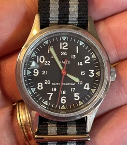 Men’s Timex Military 24 Hour Dial Watch Quartz Stainless Running 36mm - Picture 1 of 5