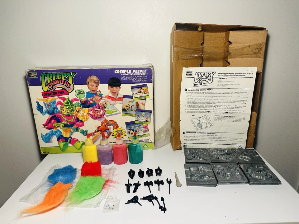 Vintage 1993 Creepy Crawlers Creator Pak Creatures Creeple Peeple near complete - Image 1 of 4