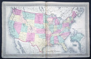 Mapa original del condado de Lewis de Nueva York de Cervezas 1875 - Territorio Indio de los Estados Unidos Dakota - Imagen 1 de 3