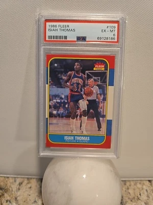 Fleer Isiah Thomas #109 (RC) 1986-87 PSA 6 ¡EXCELENTE COMO NUEVO! Foto 1 de 2