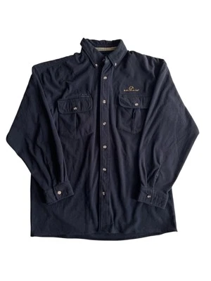 Vintage Ducks Unlimited SAFTBAK Button Up Long Sleeve Fleece Black Mens Medium! - Image 1 of 4