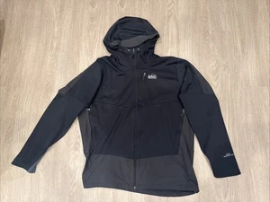 REI Co-op Jacket Mens XXL Black Zip Hood Windbreaker Gore Windstopper Goretex * - Picture 1 of 6