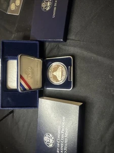 2000 Library of Congress Commemorative US Mint Proof Silver Dollar Coin Box COA - Picture 1 of 3