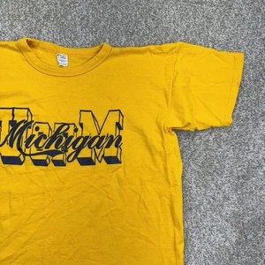 Vintage Michigan Wolverines T Shirt Herren Größe XL Gelb Kurzarm - Bild 1 von 13