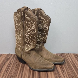 Twisted X Fancy Stitched Western Boot Bomber Womens Cowgirl Brown Leather 6.5B - Picture 1 of 15