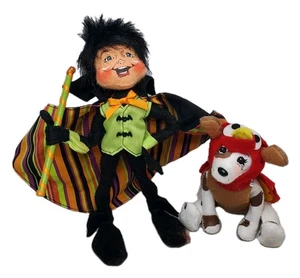 Disfraz Annalee Halloween 8" Brujo Elfo y Perro en Turquía ~ ¡RARO! - Imagen 1 de 8