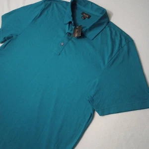 Tasso Elba Men's Large Polo Shirt NEW WITH TAGS Short Sleeve Solid Teal - Picture 1 of 7