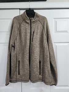 Swiss Tech Herren XXL-52"Brust Fleece Jacke Top Zustand Full Zip 3 Taschen Braun - Bild 1 von 5