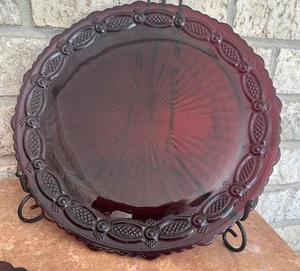 Cape Code Ruby By AVON 4 Dinner Plates 10.75in Pressed/Pat Glass@ 1975-1992 - Picture 1 of 3