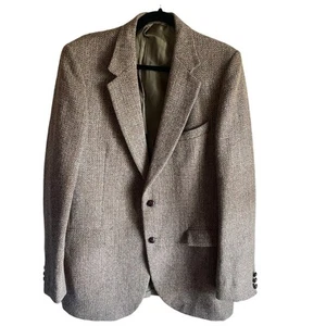 Harris Tweed Half Lined Brown 42L Wool Handwoven Men's Sports Coat Vintage  - Bild 1 von 12