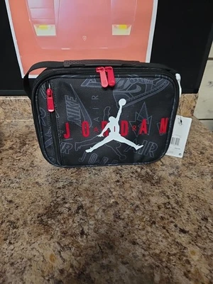 Nike Jordan Jumpman Lunch Pack Box Bag Insulated Lunch Tote Black Red 9A0542 KR5 - Image 1 of 4