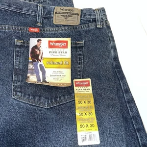 Jeans Wrangler 50x30 Five Star Premium Calce Relajado 9760 WDR Pierna Recta Hombres - Imagen 1 de 7
