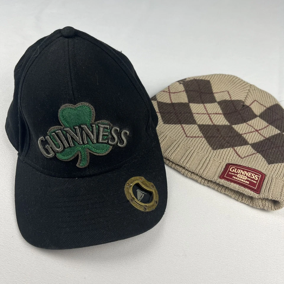 Two Guinness Beer Hats Gorra de Béisbol con Abridor de Botellas + Gorro Talla Única Foto 1 de 4